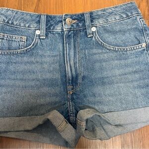 H&M Light Blue Rolled Hem Denim Shorts